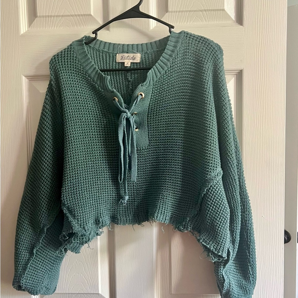 Listicle Seafoam Knit Sweater
